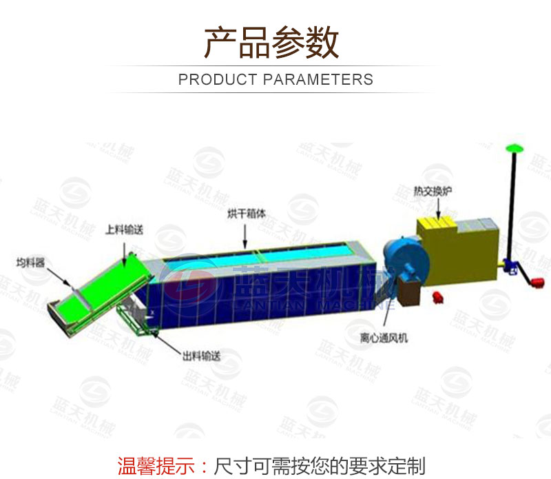 木耳網(wǎng)帶烘干機產(chǎn)品參數(shù)