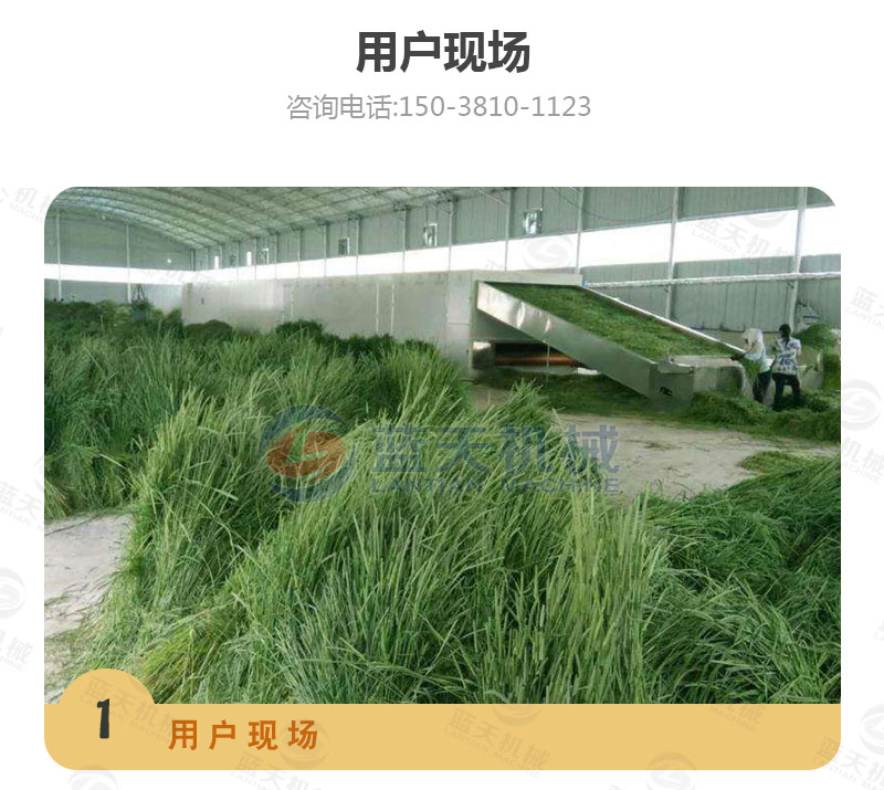 牧草網(wǎng)帶式烘干機(jī)用戶(hù)現(xiàn)場(chǎng)